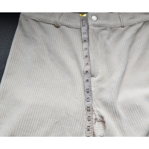 Dex Wide Leg Corduroy Ankle Pant in Ecru High Rise Size XL - Picture 7 of 16